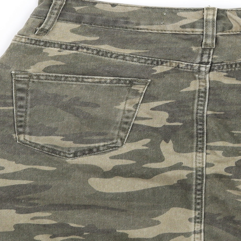 Denim CO Womens Green Camouflage  Mini Skirt Size 10