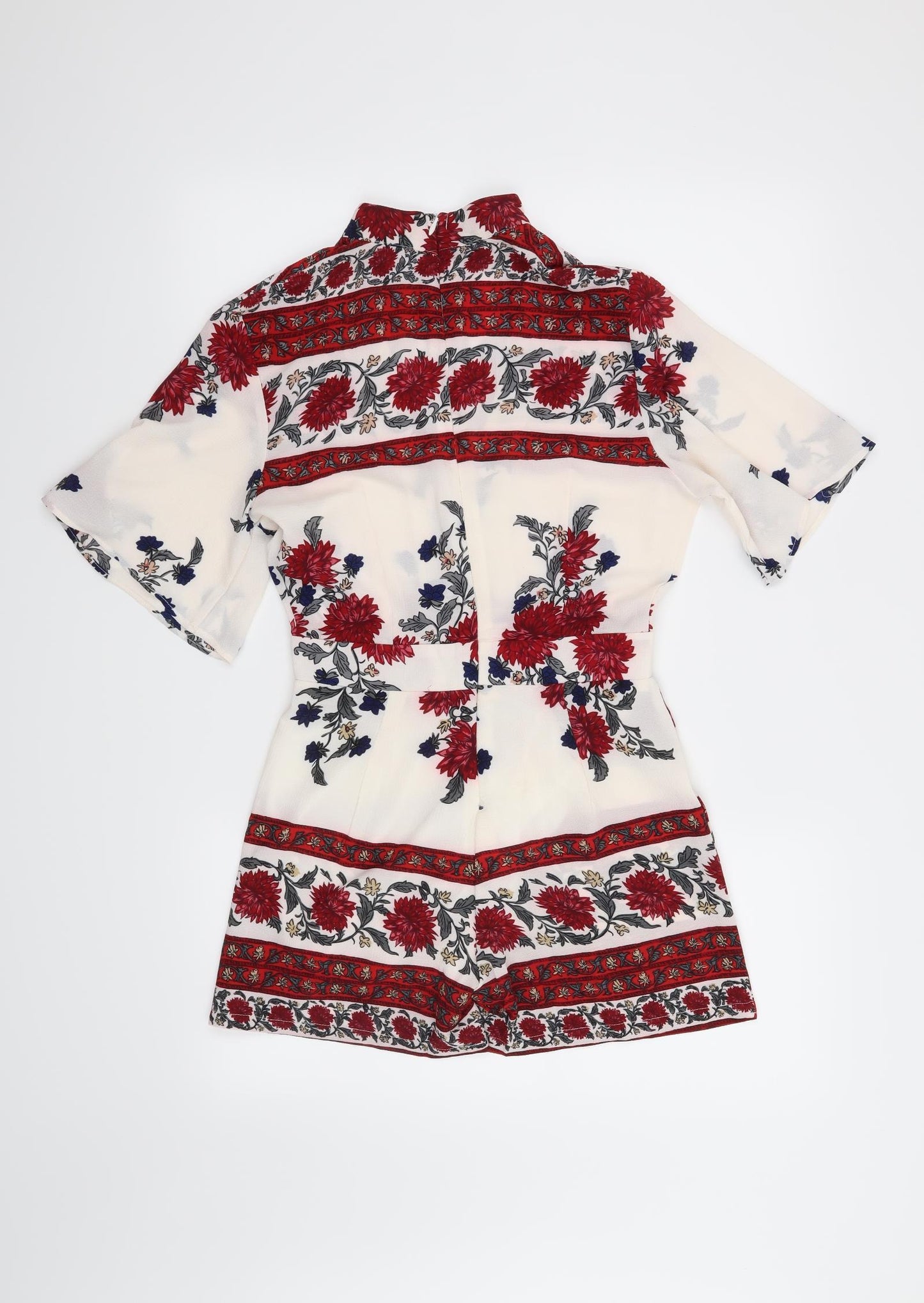 Preworn Womens White Floral  Playsuit One-Piece Size M