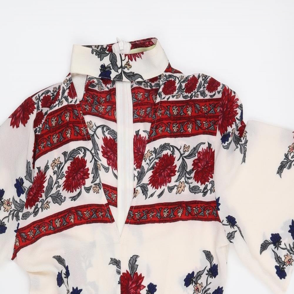 Preworn Womens White Floral  Playsuit One-Piece Size M