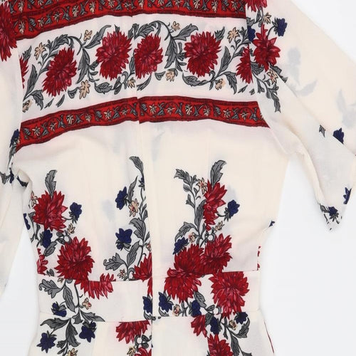 Preworn Womens White Floral  Playsuit One-Piece Size M