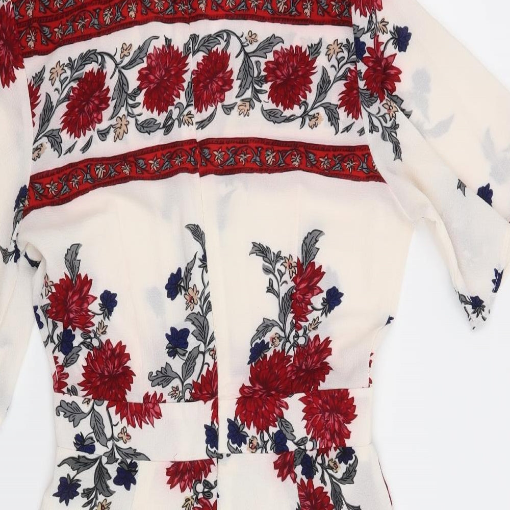 Preworn Womens White Floral  Playsuit One-Piece Size M