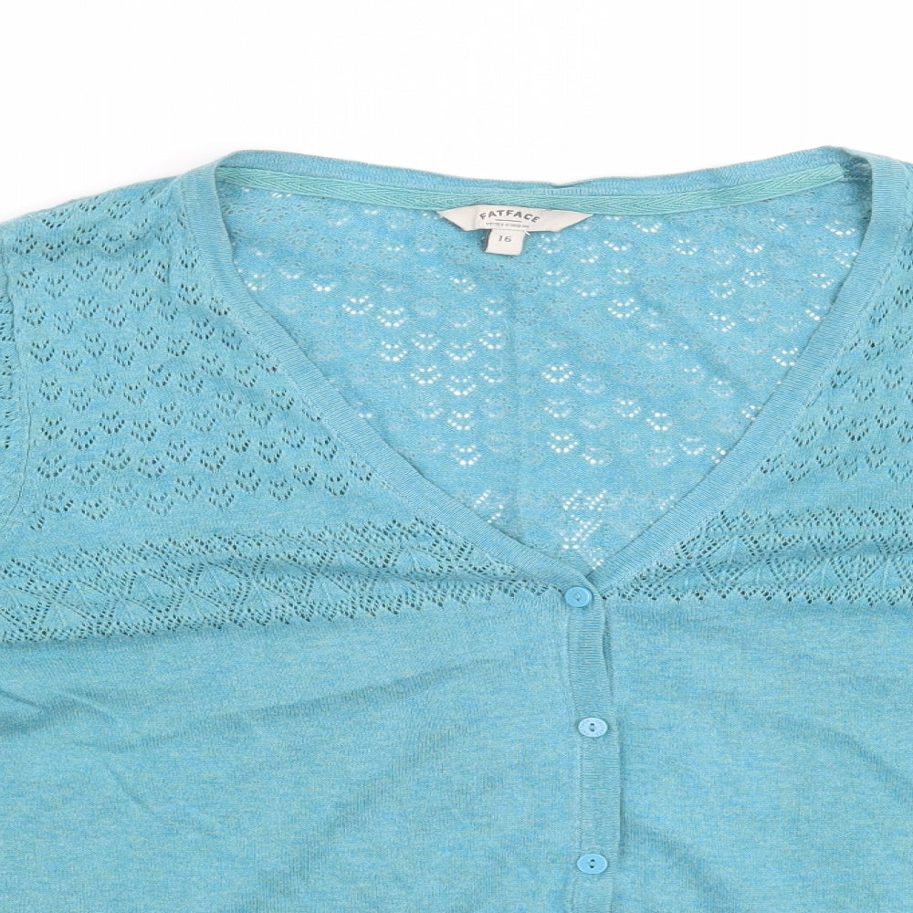 Fat Face Womens Blue   Cardigan Jumper Size 16