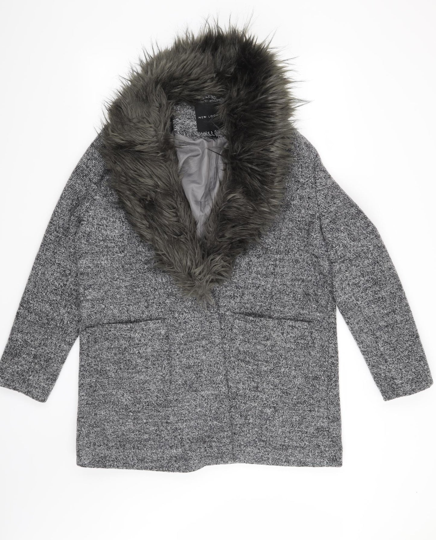 New Look Womens Grey   Overcoat Coat Size 16