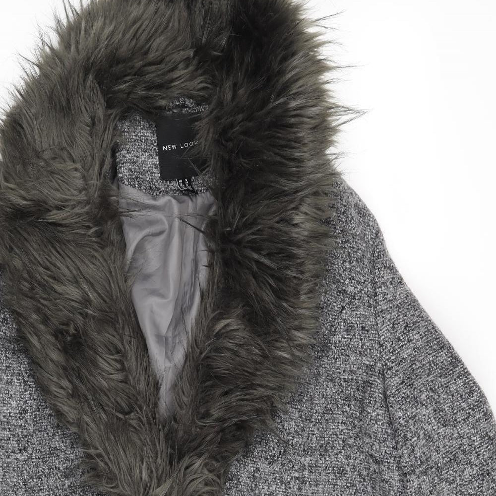 New Look Womens Grey   Overcoat Coat Size 16