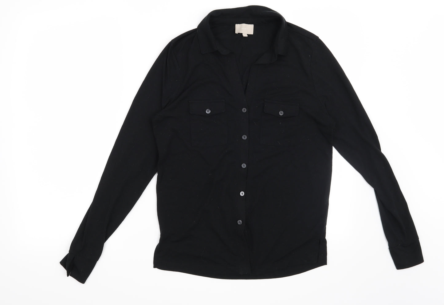 Kley Womens Black   Basic Button-Up Size 10