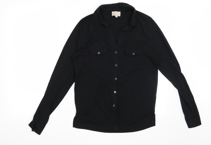 Kley Womens Black   Basic Button-Up Size 10