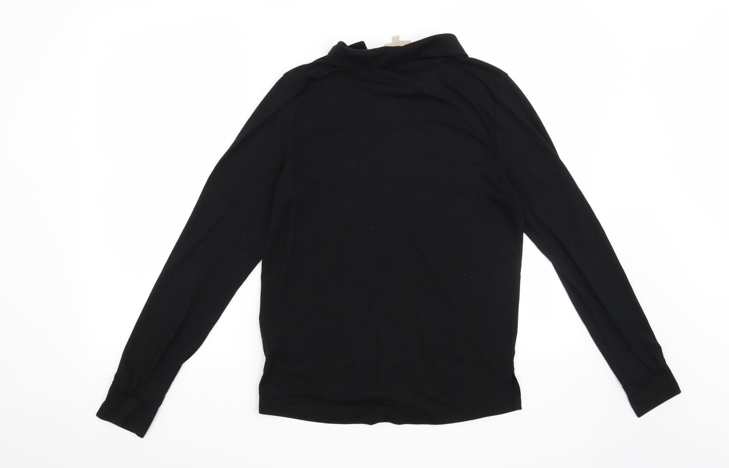 Kley Womens Black   Basic Button-Up Size 10