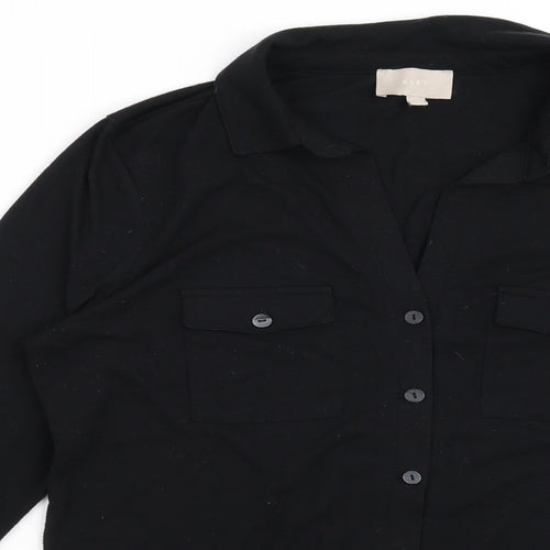 Kley Womens Black   Basic Button-Up Size 10