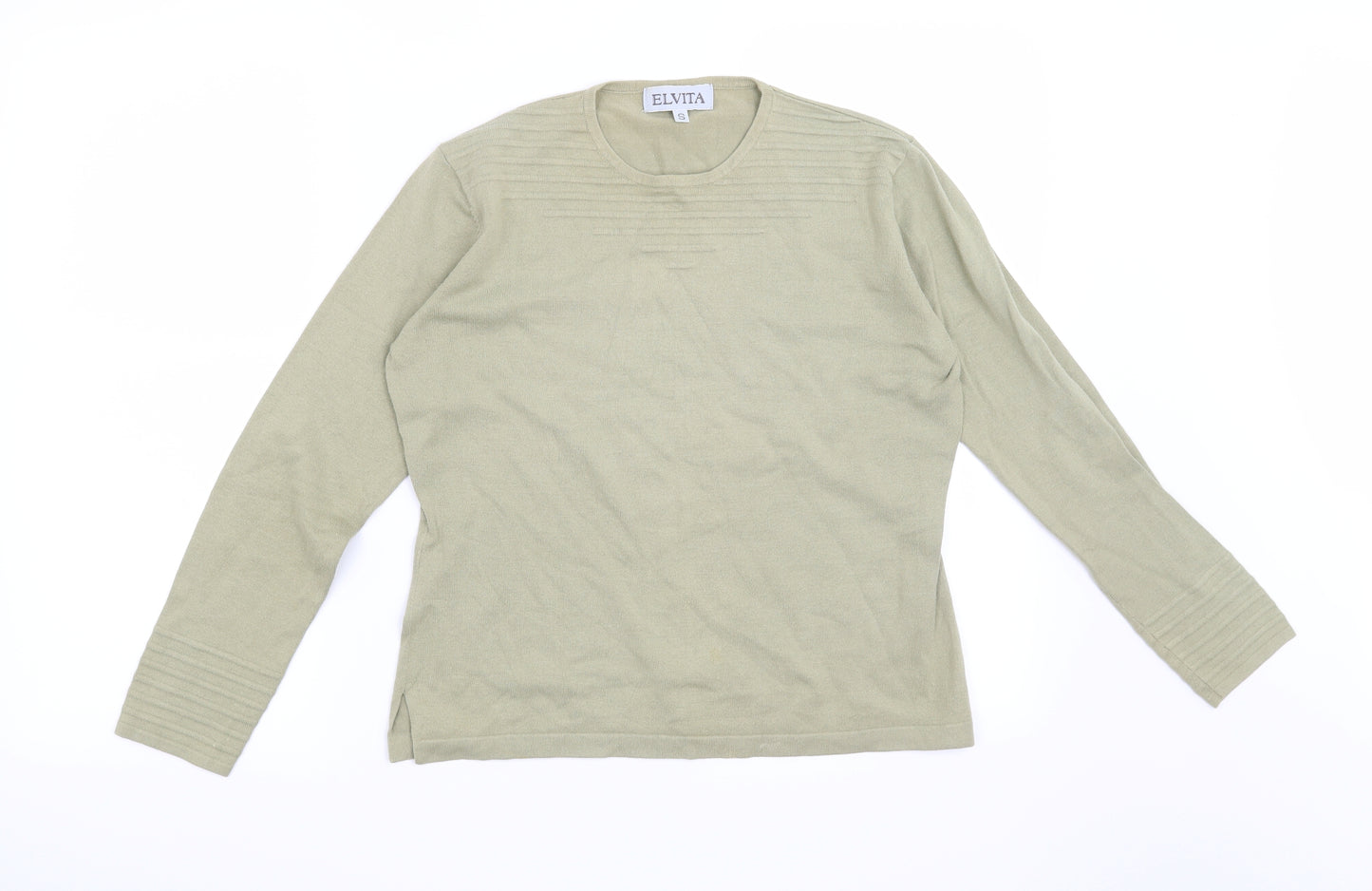 Elvita Womens Green   Pullover Jumper Size S