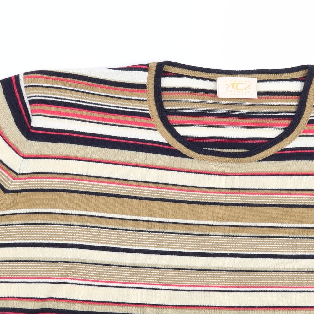 Country Casuals Womens Brown Striped  Pullover Jumper Size L