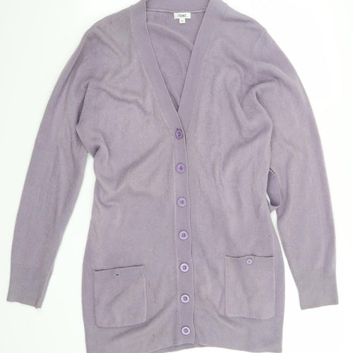 Text Womens Purple   Cardigan Jumper Size L