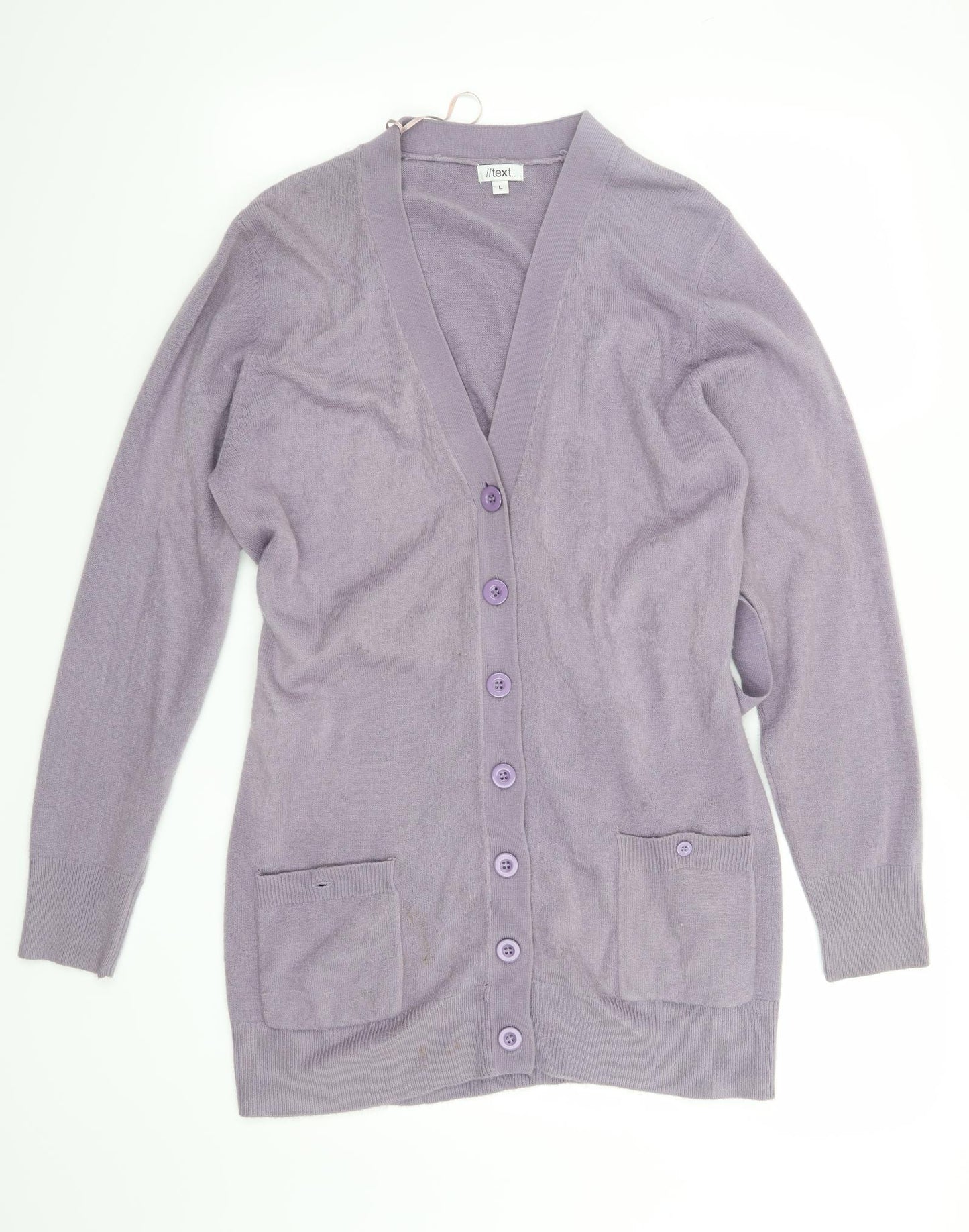 Text Womens Purple   Cardigan Jumper Size L