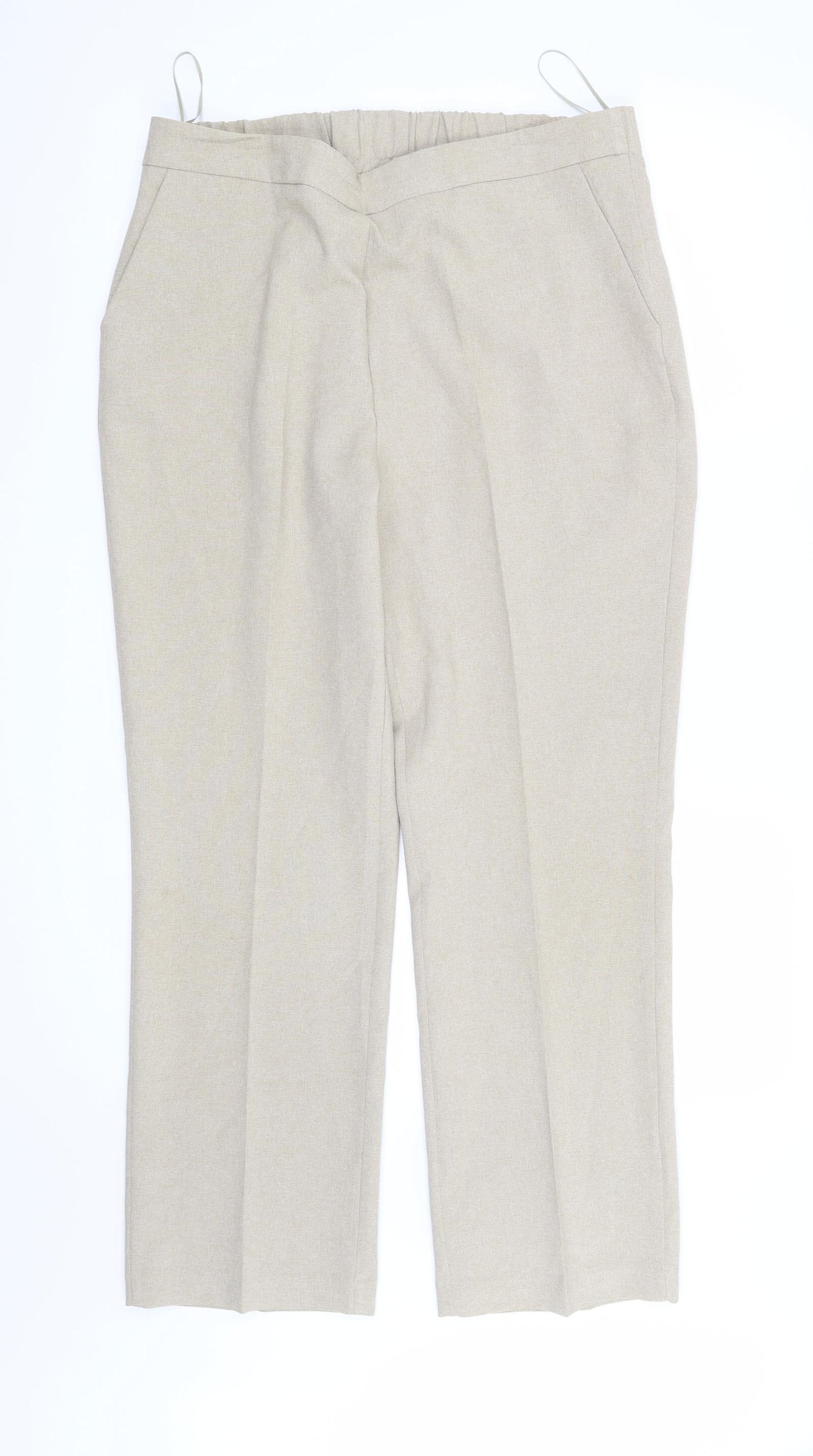 Bonmarché Womens Beige   Trousers  Size 14 L28 in