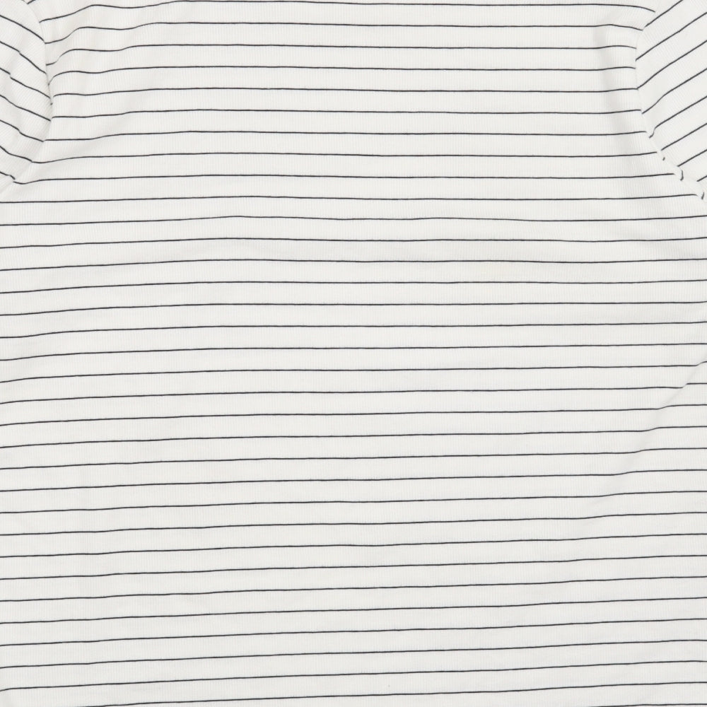 F&F Womens White Striped  Basic T-Shirt Size 22