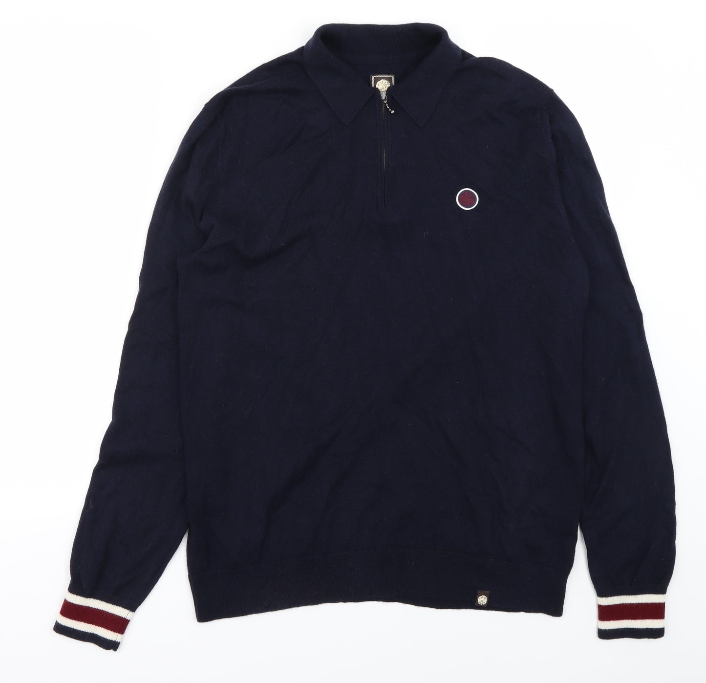 Pretty Green Mens Blue   Cardigan Jumper Size L