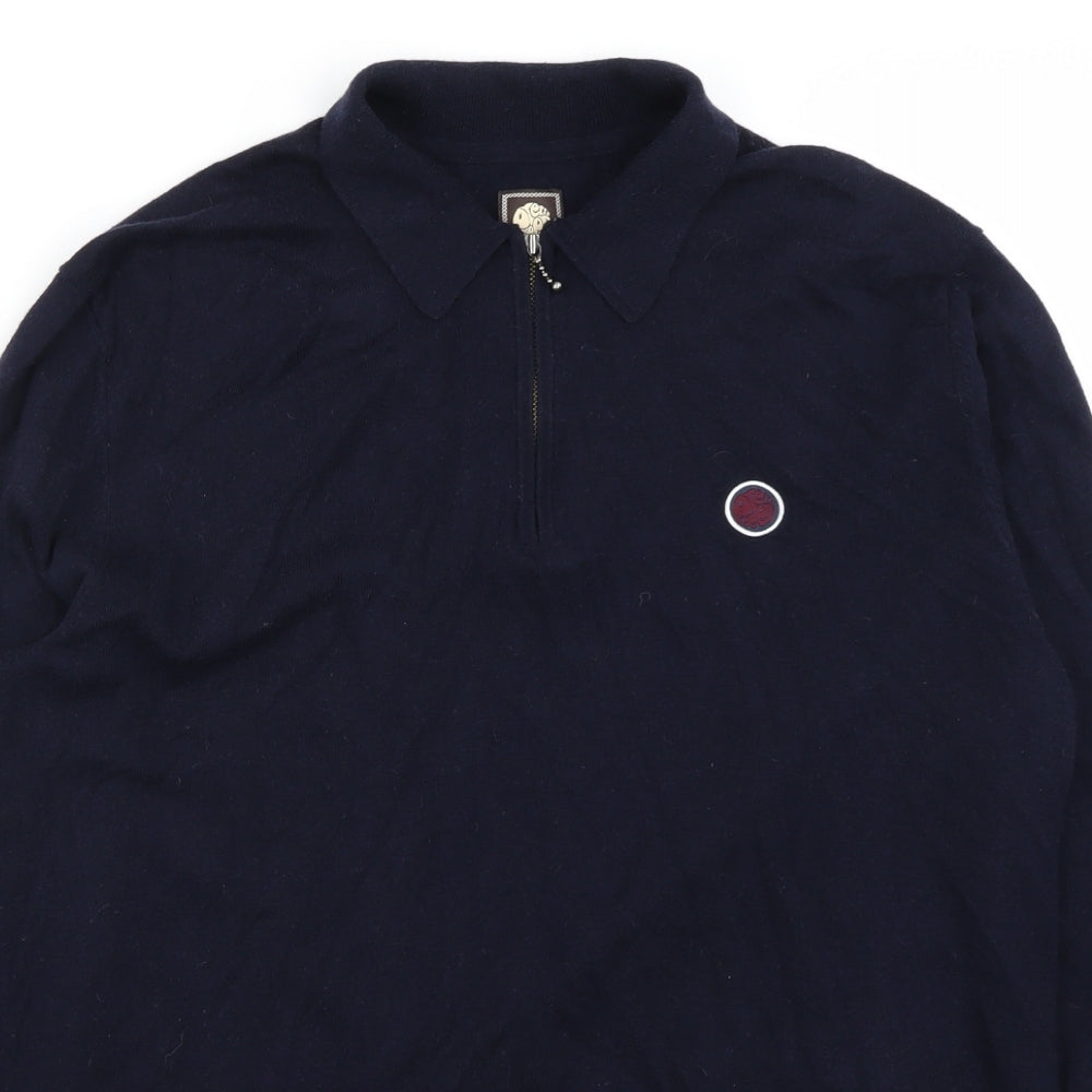 Pretty Green Mens Blue   Cardigan Jumper Size L