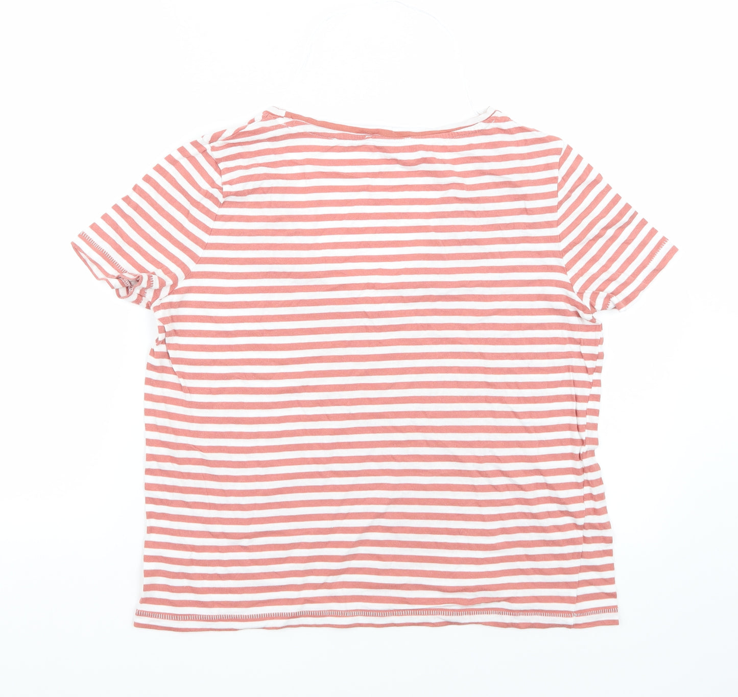 Zara Womens White Striped  Basic T-Shirt Size S