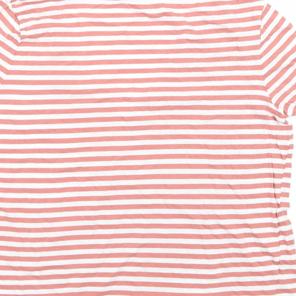 Zara Womens White Striped  Basic T-Shirt Size S
