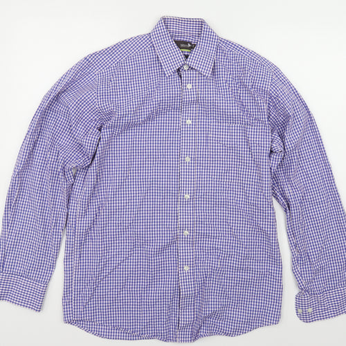 Marks and Spencer Mens Blue    Button-Up Size 15
