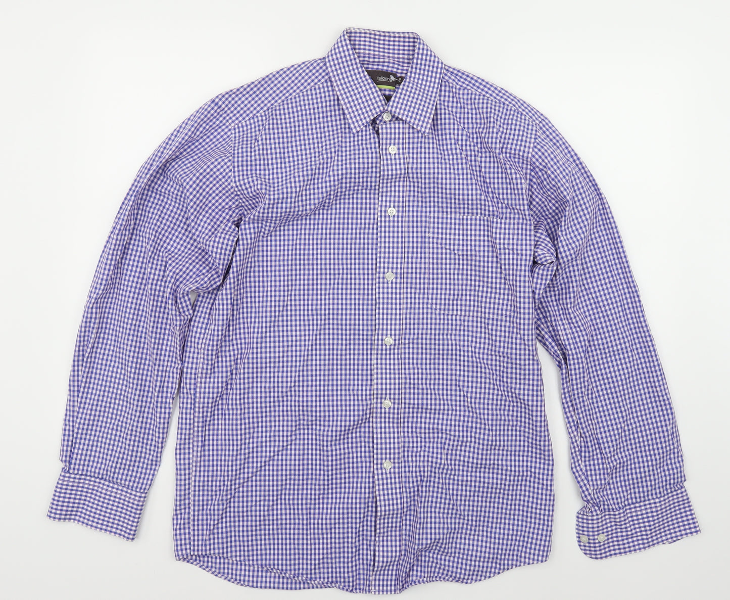 Marks and Spencer Mens Blue    Button-Up Size 15