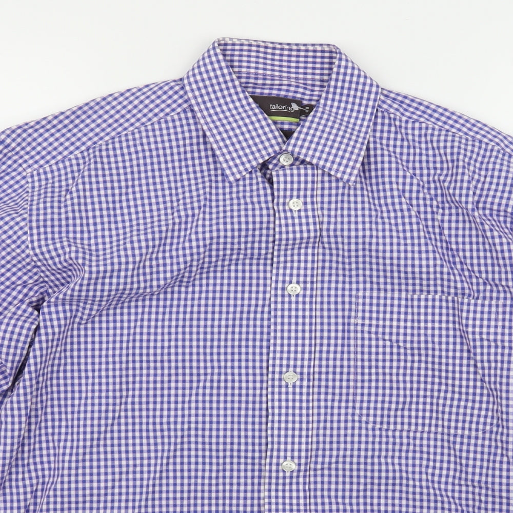 Marks and Spencer Mens Blue    Button-Up Size 15