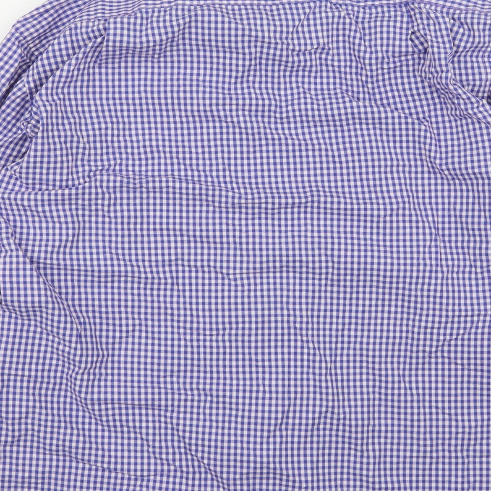 Marks and Spencer Mens Blue    Button-Up Size 15