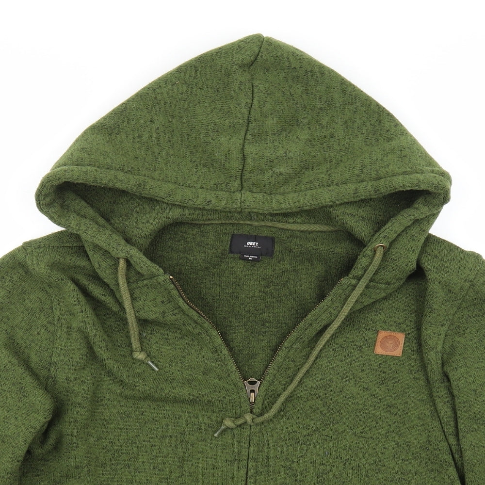 OBEY Womens Green Batik  Full Zip Hoodie Size M