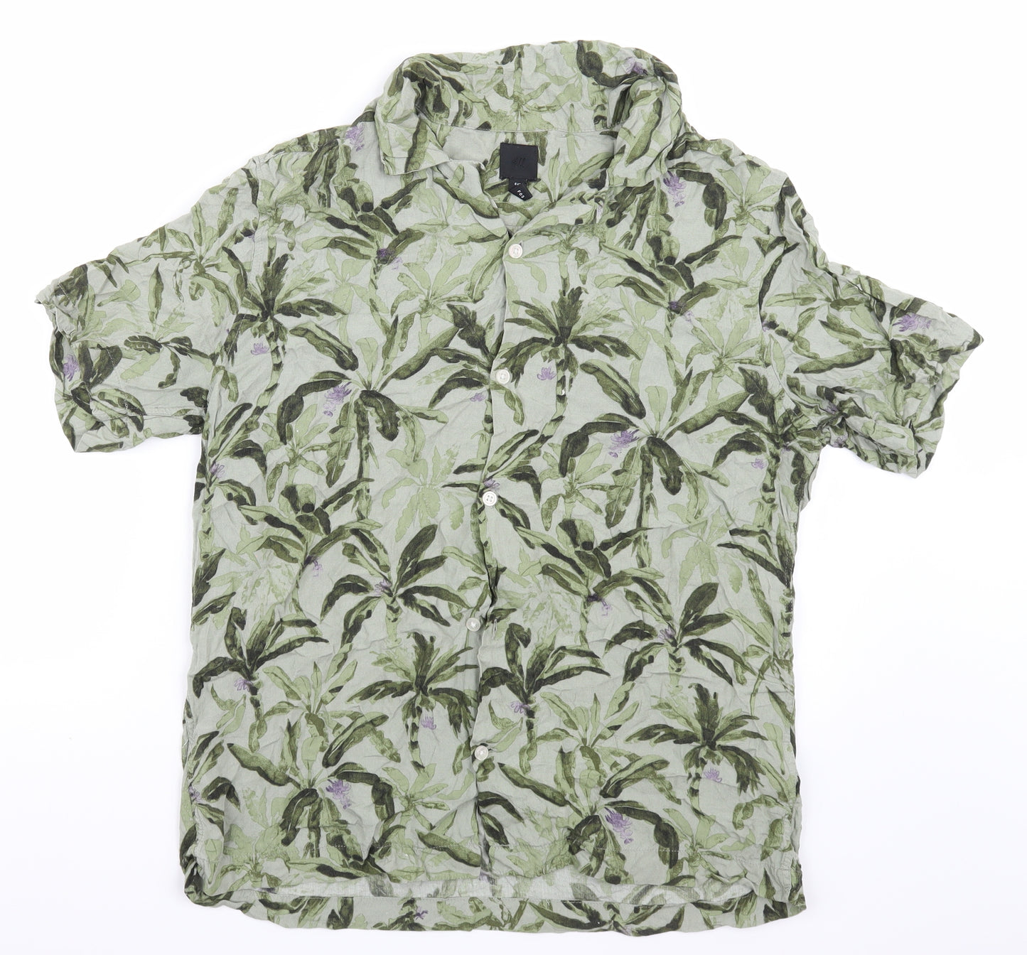 H&M Mens Green    Button-Up Size M