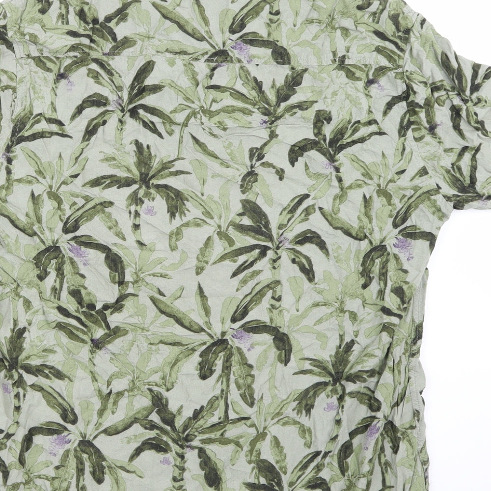 H&M Mens Green    Button-Up Size M