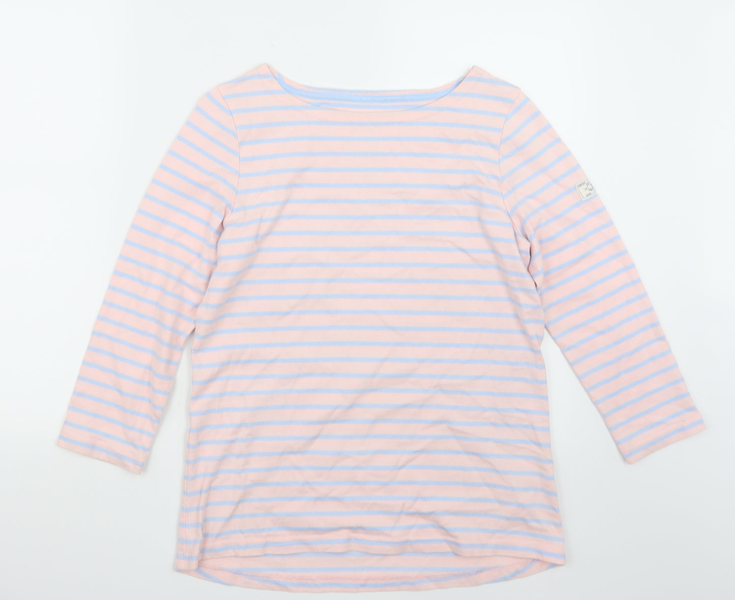 Joules Womens Pink Striped  Basic T-Shirt Size 12