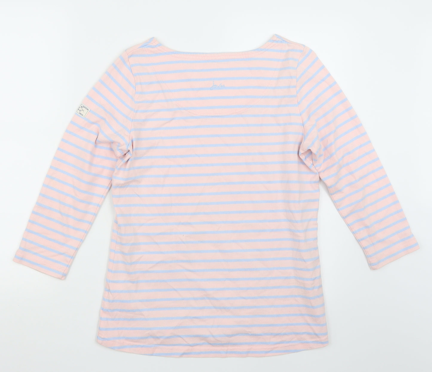 Joules Womens Pink Striped  Basic T-Shirt Size 12