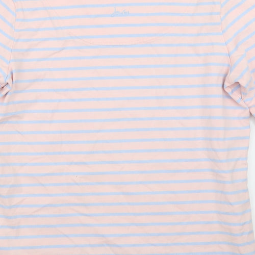 Joules Womens Pink Striped  Basic T-Shirt Size 12