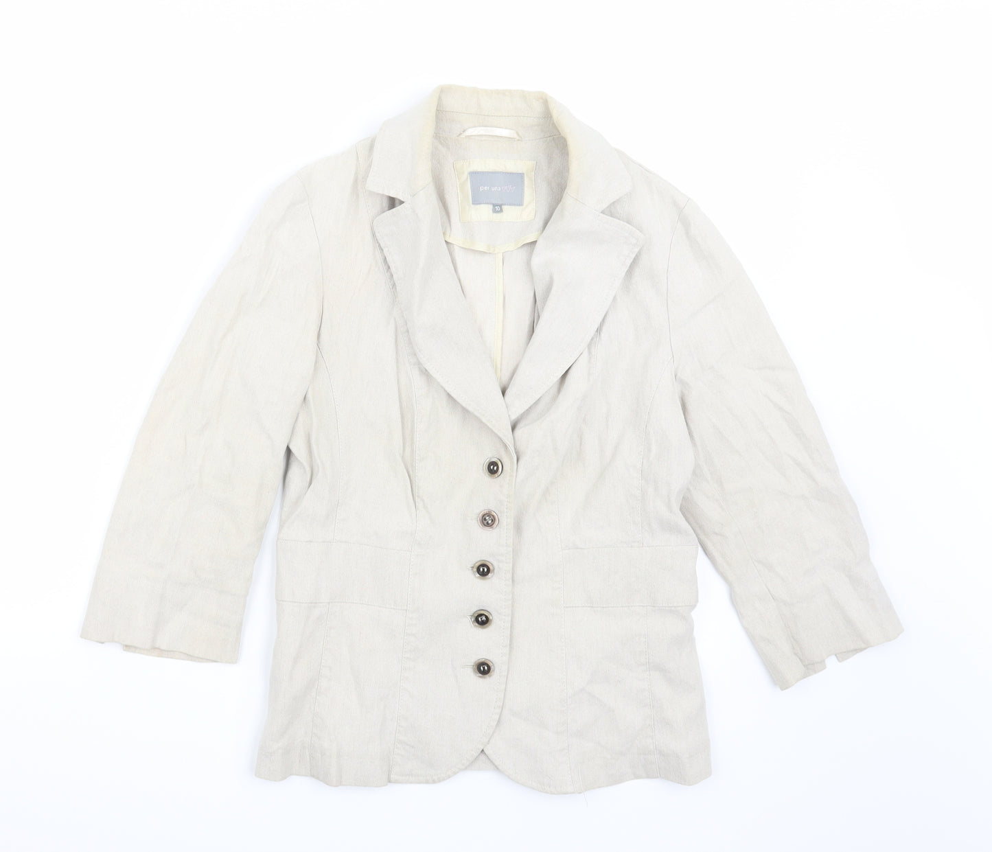 Per una  Womens Beige   Jacket Coat Size 10