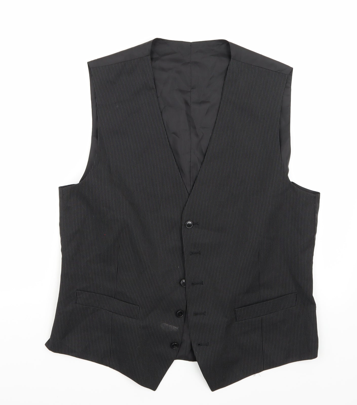 Burton Mens Black   Jacket Suit Waistcoat Size 42