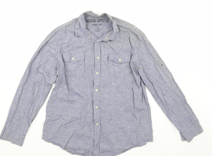 Mossimo Mens Blue    Button-Up Size L