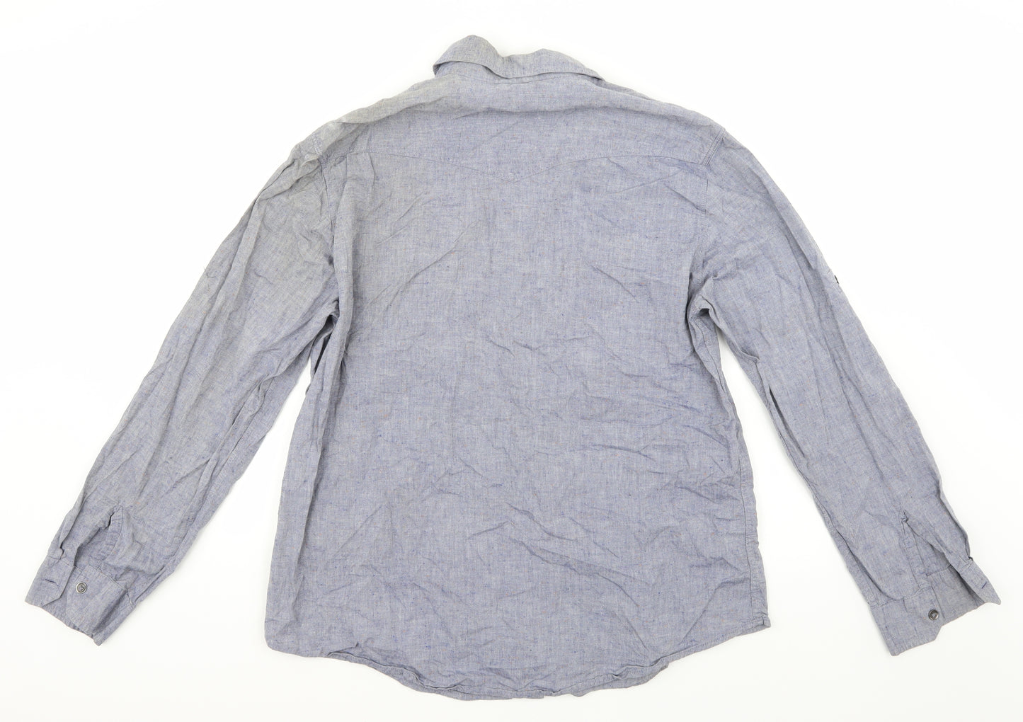 Mossimo Mens Blue    Button-Up Size L