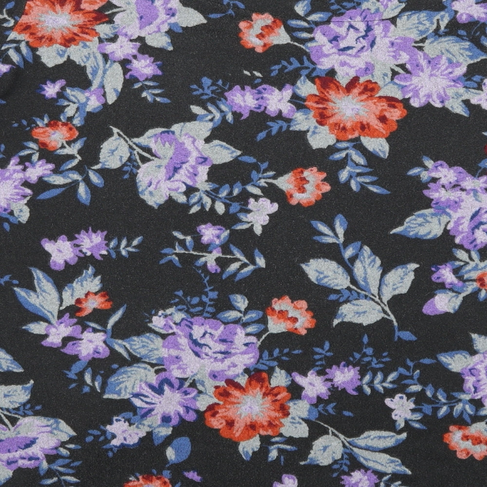 Preworn Womens Black Floral  Pullover Jumper Size 22