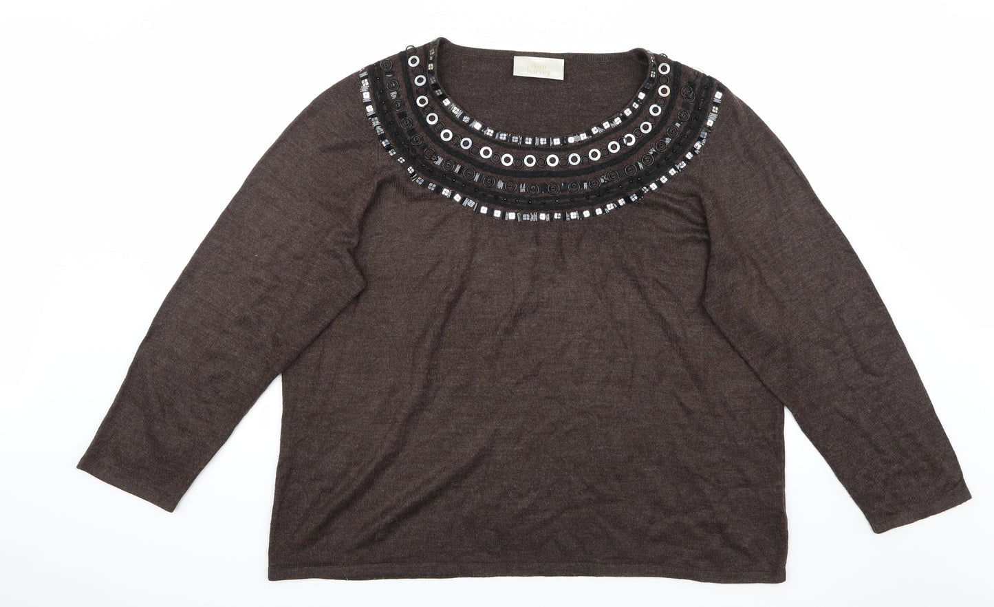 Ann Harvey Womens Brown   Pullover Jumper Size 22