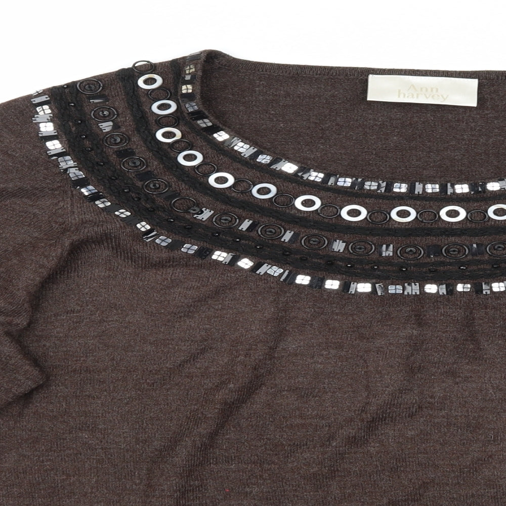 Ann Harvey Womens Brown   Pullover Jumper Size 22