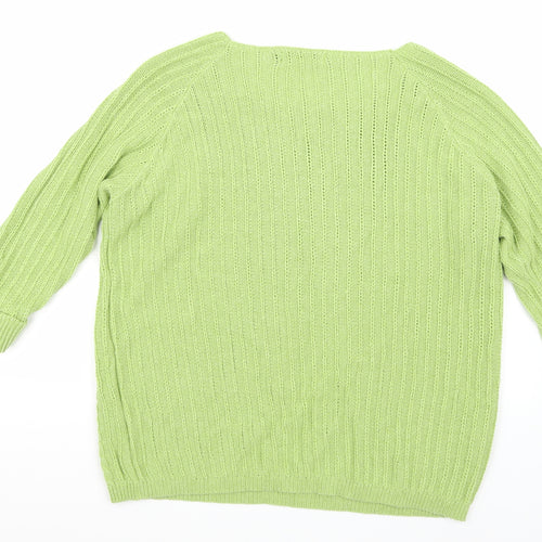 Just Elegance Womens Green   Pullover Jumper Size L
