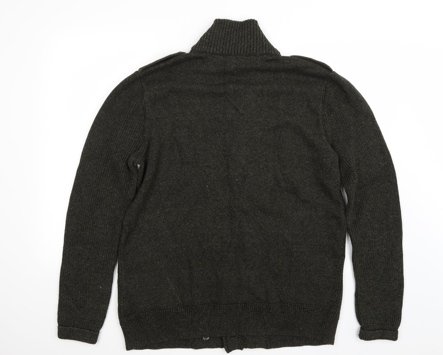 H&M Mens Green   Cardigan Jumper Size XL