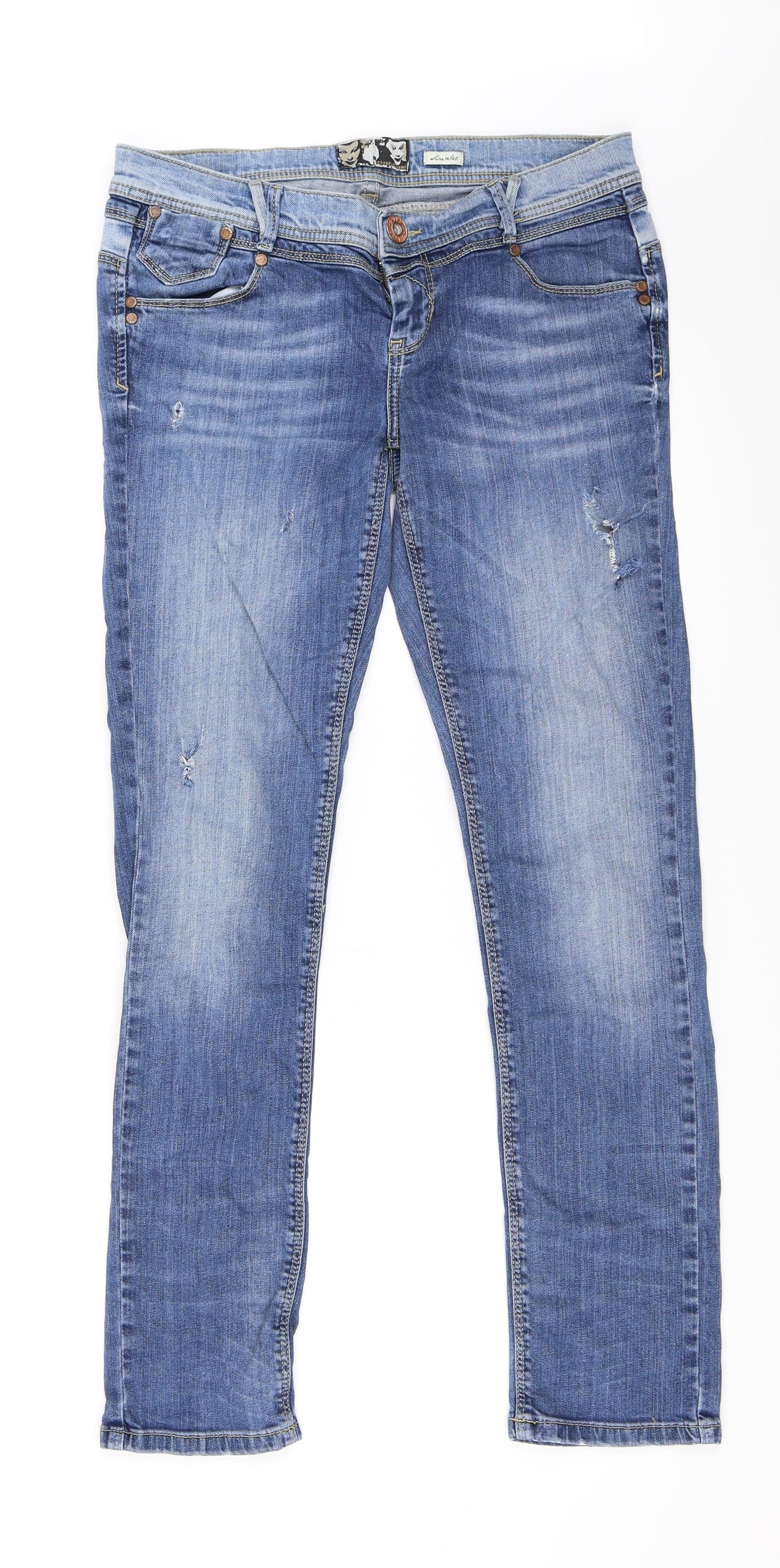 River Island Womens Blue   Straight Jeans Size 14 L29.5 in