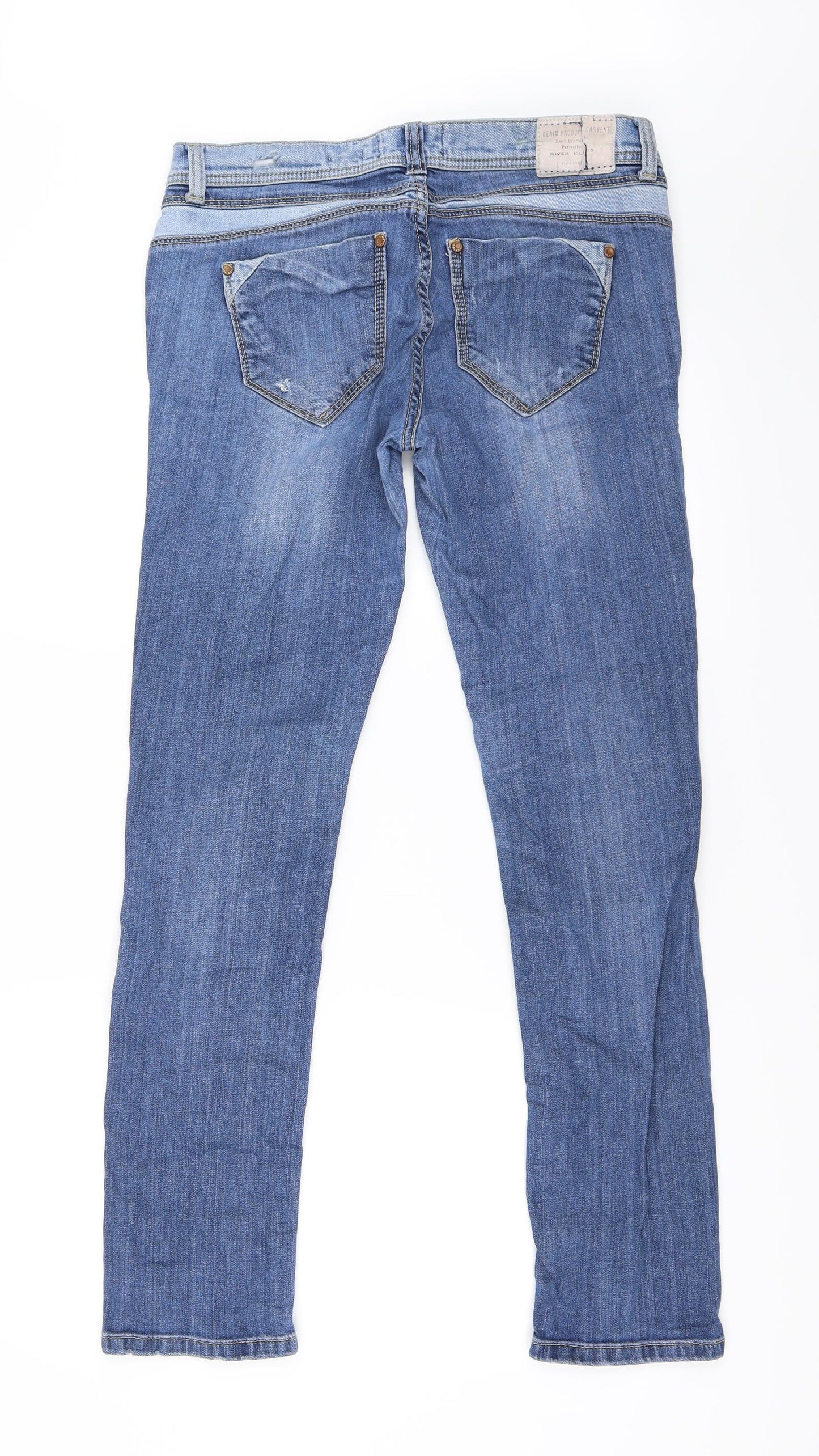 River Island Womens Blue   Straight Jeans Size 14 L29.5 in