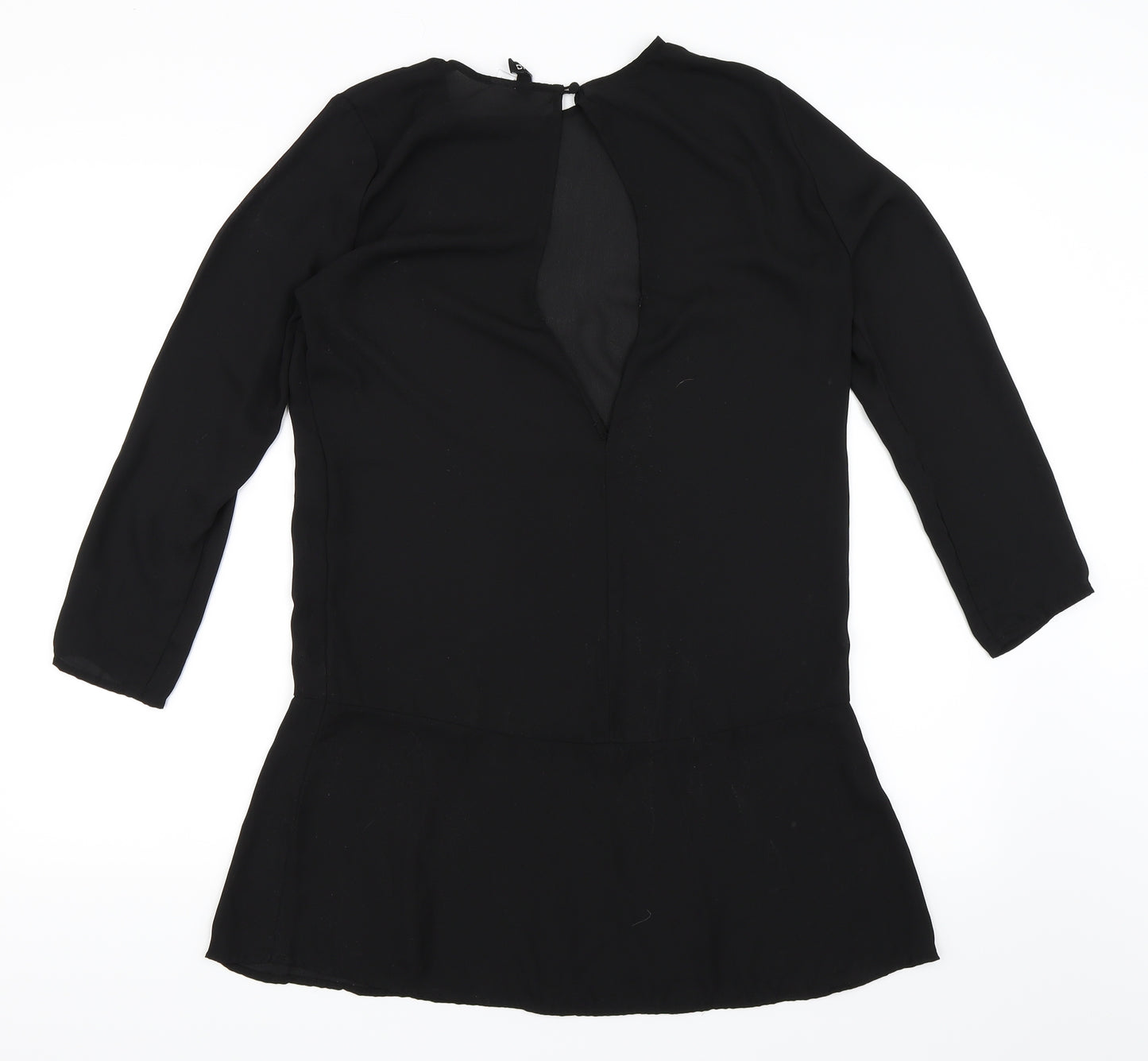 Divided by H&M Womens Black  Chiffon Tunic Blouse Size 10
