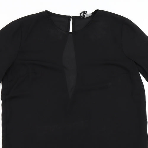 Divided by H&M Womens Black  Chiffon Tunic Blouse Size 10