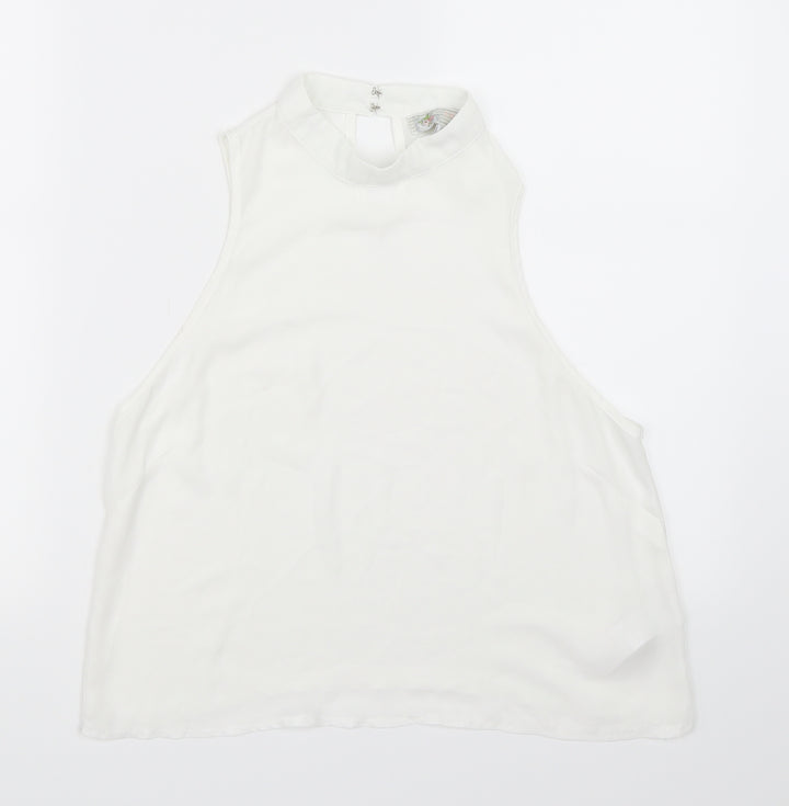 New Look Womens White  Chiffon Basic Blouse Size 12