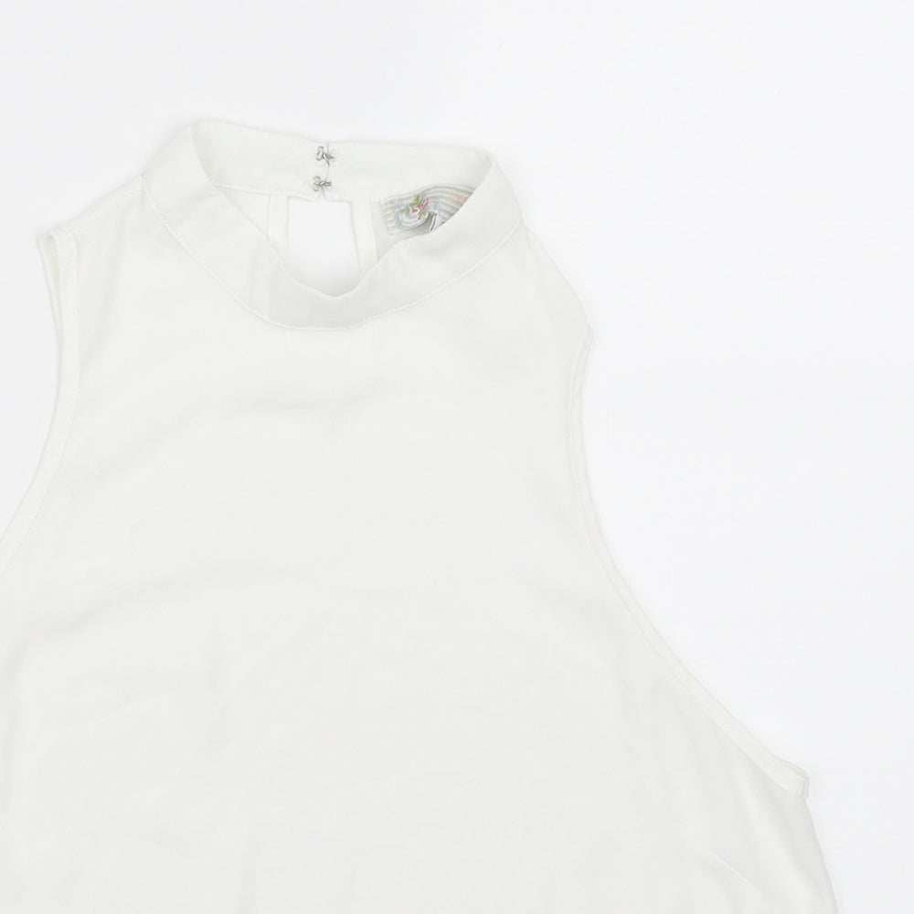 New Look Womens White  Chiffon Basic Blouse Size 12