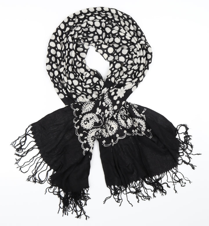 Preworn Womens Black Geometric   Shawl/Wrap