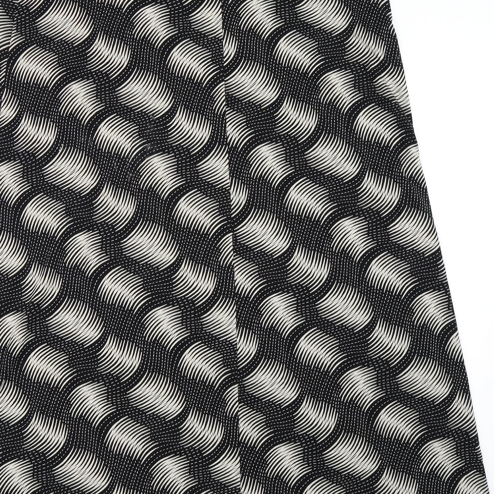 Marks & Spencer Womens Black Geometric Jersey Flare Skirt Size 16