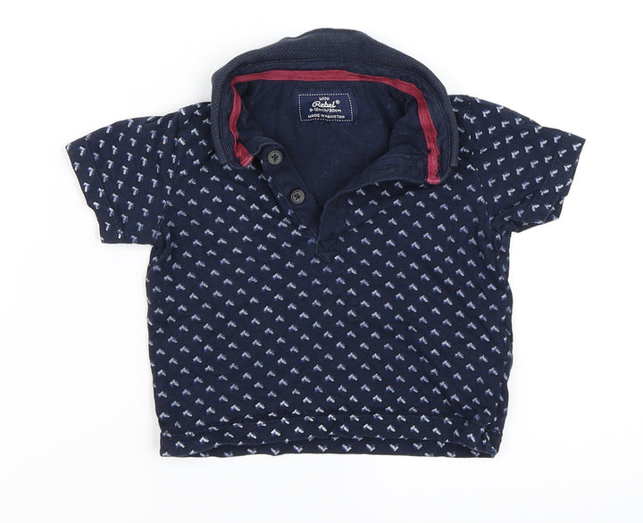 Mini Rebel Blue Geometric Basic T-Shirt Size 9-12 Months